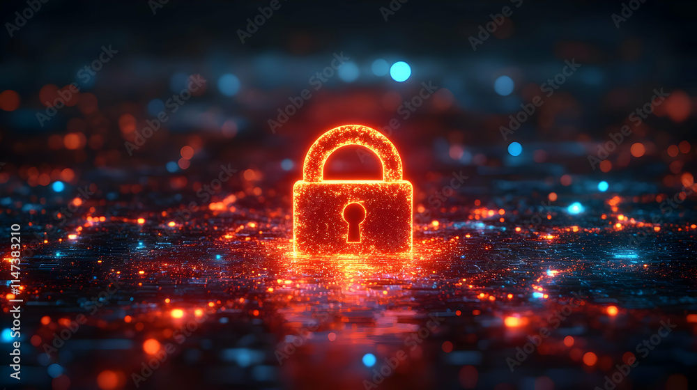 Poster digital security lock protects data securely on network