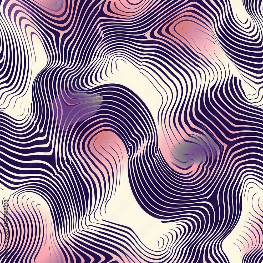 Poster colorful abstract wavy lines create dynamic texture in a modern design suitable for various artistic