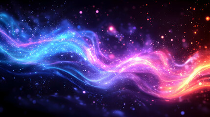 Fototapeta premium Abstract Waves Flow with Particles Background Seamless Loop