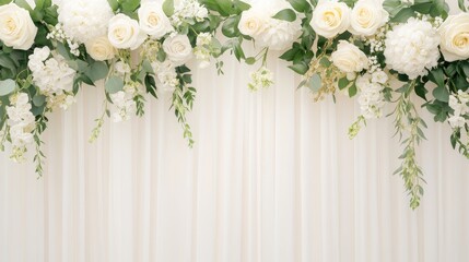 A white background with a white floral arrangement