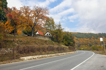  autumn road in the Bulgarian mountains