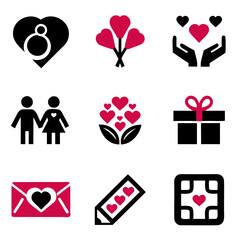 Valentine's Day Vector Icon Pack - Perfect for Cards, Websites, and Social Media Design