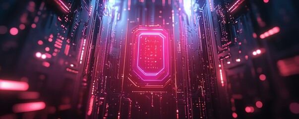 Abstract technology and communication concept, glowing data lines and secure encryption shields, representing advanced security systems, Generative AI illustration