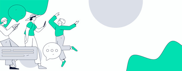 Communicate with consultants flat vector character concept operation hand drawn illustration
