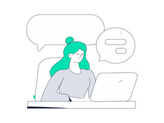 Communicate with consultants flat vector character concept operation hand drawn illustration
