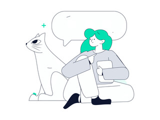 Communicate with consultants flat vector character concept operation hand drawn illustration
