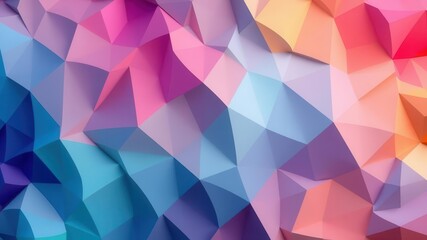 Fototapeta premium 3D abstract geometric shapes in vibrant colors forming an intricate computer graphic background art wallpaper, background, graphic, 3D