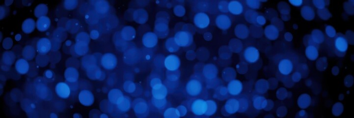 Abstract blue glitter background with bokeh lights and particles resembling a sparkling night sky on a dark backdrop, blue, particles, glitter