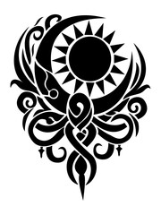 Sun black on leaf ornament 