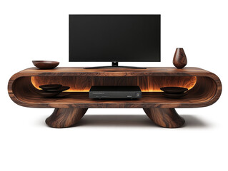 Realistic 3d design of real TV table basic style