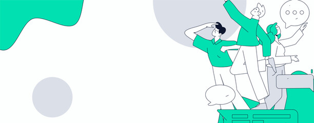 Communicate with consultants flat vector character concept operation hand drawn illustration
