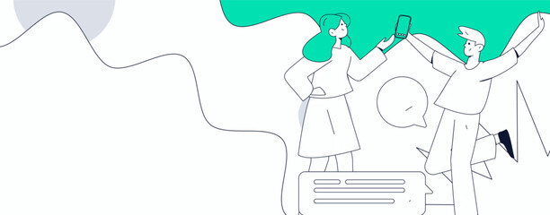 Communicate with consultants flat vector character concept operation hand drawn illustration
