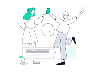 Communicate with consultants flat vector character concept operation hand drawn illustration
