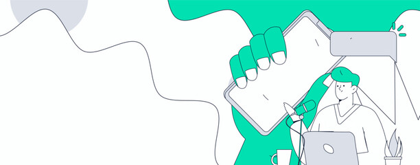 Communicate with consultants flat vector character concept operation hand drawn illustration
