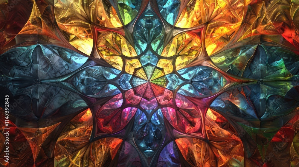 Poster abstract crystal texture effect decorated with vibrant light in modern design. seamless modern art o