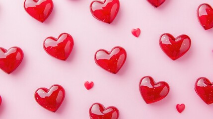 Colorful Heart Shapes on Pink Background for Romantic Decor Ideas