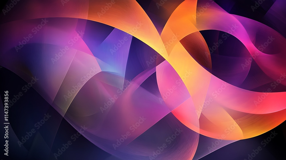 Poster abstract artwork featuring dynamic swirls of vibrant colors for creating a visually captivating ener