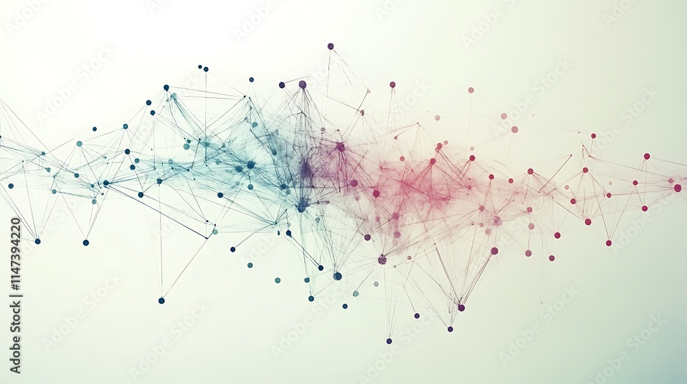 Aufkleber abstract digital network connection visualization for data technology concept.