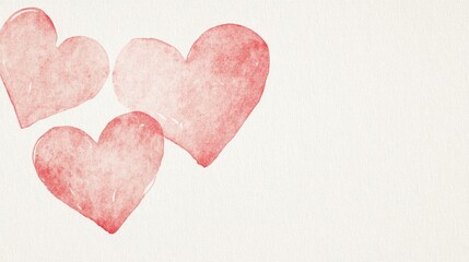 Obraz premium Whimsical Watercolor Hearts on Soft Beige Background