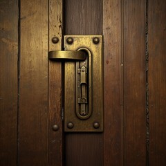 Brass Hasp Door Vintage Old Retro Generative AI.

