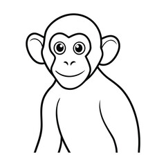 A playful and vibrant vector logo featuring a curious monkey mascot, with expressive eyes and a cheeky smile, symbolizing fun, energy, and creativity in a modern design.
