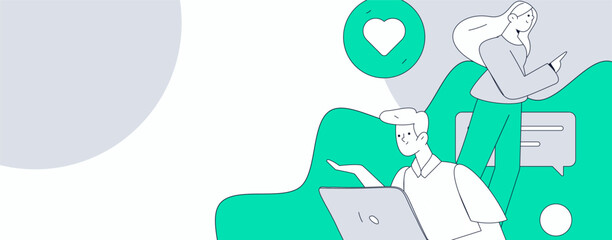 Communicate with consultants flat vector character concept operation hand drawn illustration
