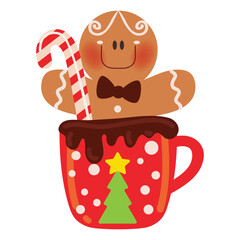 Gingerbread man boy  Christmas ornament vector cartoon illustration