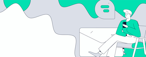 Communicate with consultants flat vector character concept operation hand drawn illustration
