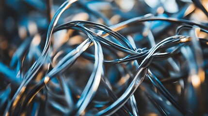 Exploring intricate metal wires industrial setting macro photography close-up abstract visuals