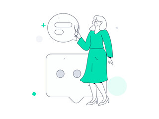 Communicate with consultants flat vector character concept operation hand drawn illustration
