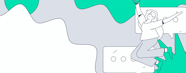 Communicate with consultants flat vector character concept operation hand drawn illustration
