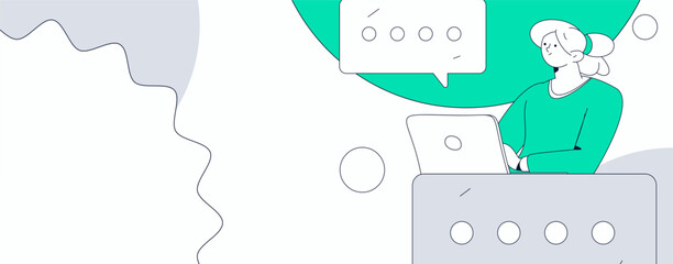 Communicate with consultants flat vector character concept operation hand drawn illustration
