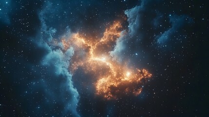 Fototapeta premium Stunning cosmic explosion in deep space astrophysics visualization universe dark environment celestial concept