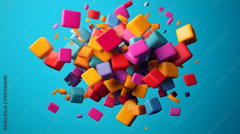 Poster dynamic color explosion abstract background 3d render creative environment aerial view vibrant conce