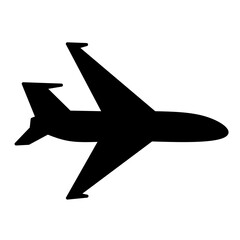 Hand drawn plane silhouette vector 