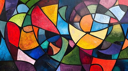 Fototapeta premium Vibrant abstract art composition urban gallery digital artwork contemporary environment colorful viewpoint artistic concept