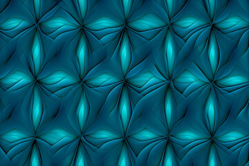 Fototapeta premium Classic Blue Kaleidoscope Star Pattern on Teal Background for Home Decor, Branding, Packaging, Textile Design, Digital Art, Ads, Social Media, Stationery