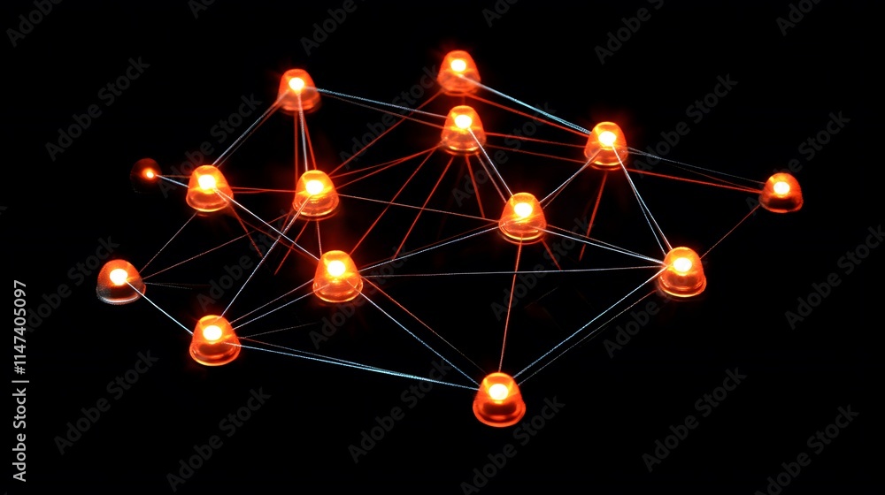 Poster dynamic network visualization digital space infographic design abstract environment aerial view conn