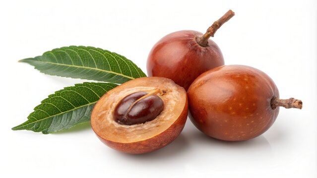 Soapberry Fruit on White Background Showcasing Natural Color and Texture. Generative AI