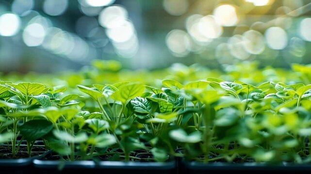 Fuzzy shot of an indoor farm where hydroculture and aquaculture coexist in perfect harmony.