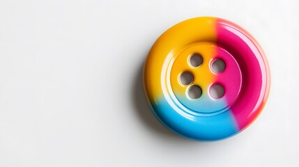 Vibrant colorful button studio product photography minimalist close-up creative design