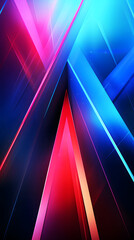Red Blue Neon Lights Line and Abstract Patterns &ndash; Perfect for a Futuristic Mobile Wallpaper Concept for Digital Art, Branding, Social Media, E-commerce