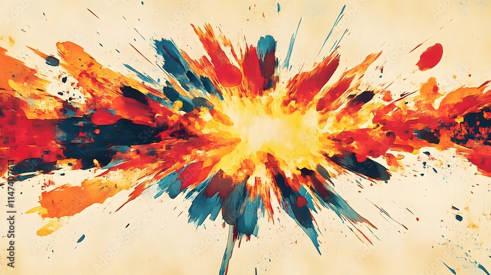 Poster dynamic color explosion art abstract creative design vibrant canvas artistic environment eye-catchin