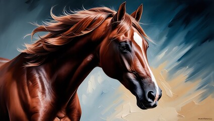 Transform your creative projects with a stunning collection of horse portraits enhanced by a striking oil painting effect. These high-quality images capture the strength, grace, and beauty of horses.