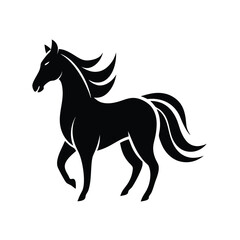 horse silhouette isolated on white High-Quality Animal Silhouette Illustrations for Creative Projects