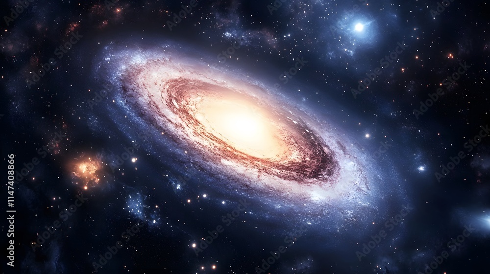 Aufkleber galactic spiral formation outer space astronomy image cosmic environment wide-angle view universal c
