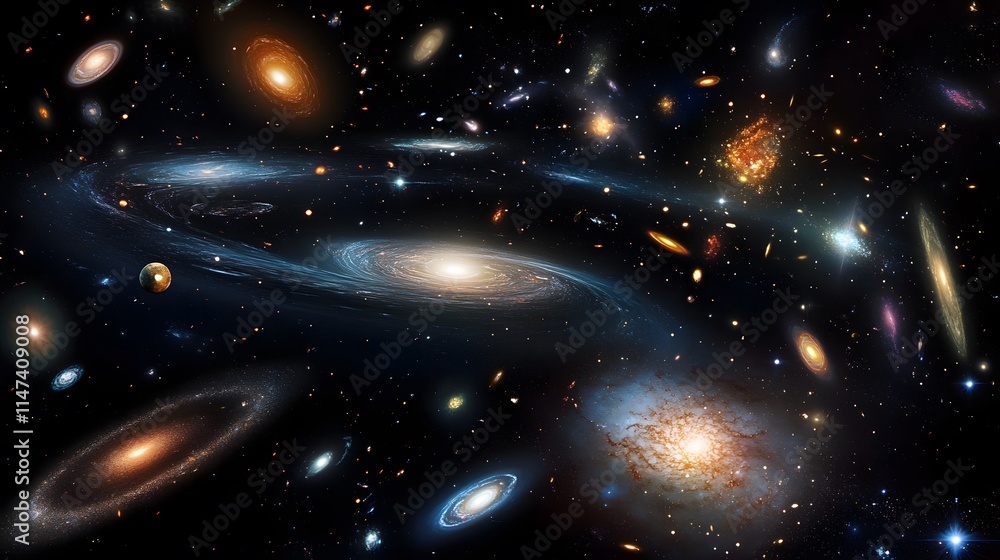 Aufkleber exploring cosmic wonders outer space digital art galactic environment vast universe astronomy concep