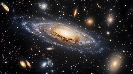 Fototapeten Exploring cosmic wonders outer space astronomy image vast universe celestial view galactic phenomena © MakeitEasy