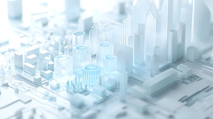 Data Graph Icon, Whitelblue Aesthetic, Detailed Octane Render, Transparent Frosted Glass Texture, Industrial Studio Lighting.