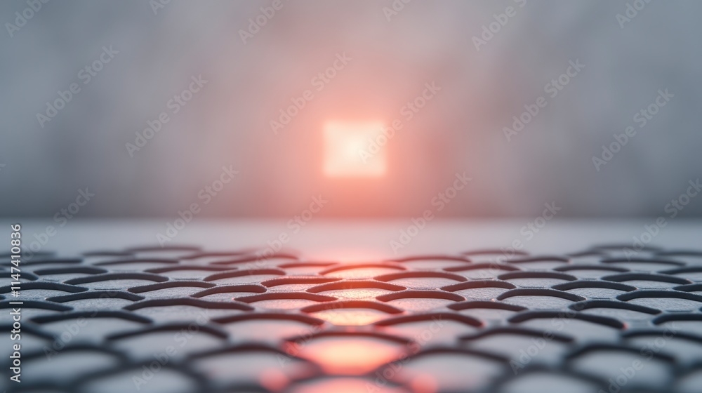 Poster a close-up view of a textured surface with a glowing light in the background, creating a warm and at